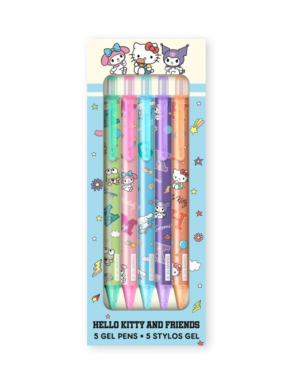 Hello Kitty And Friends College Letters Gel Pen Set Of 5