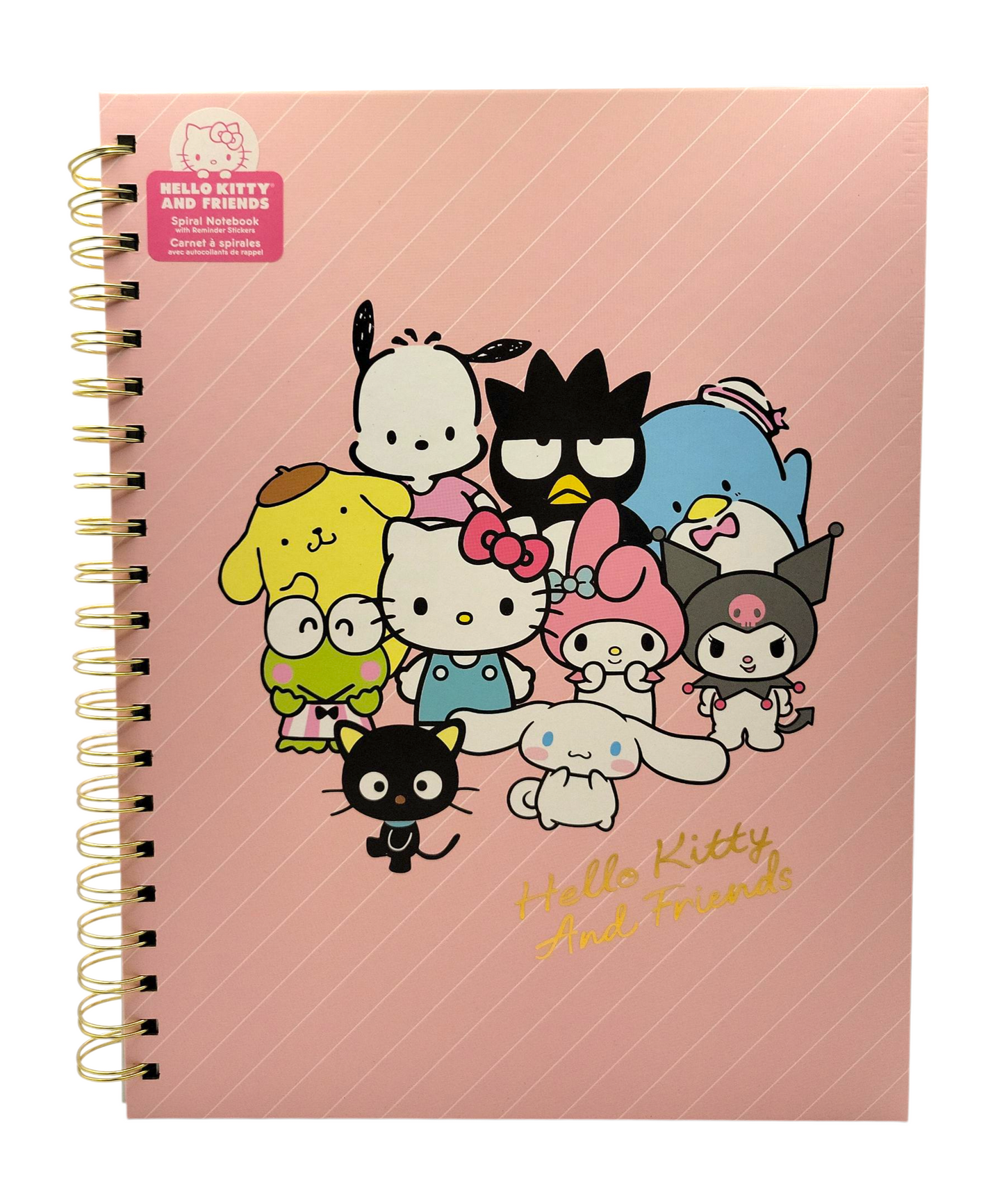 Hello Kitty And Friends Pink Pinstripe Extra Large Spiral Notebook
