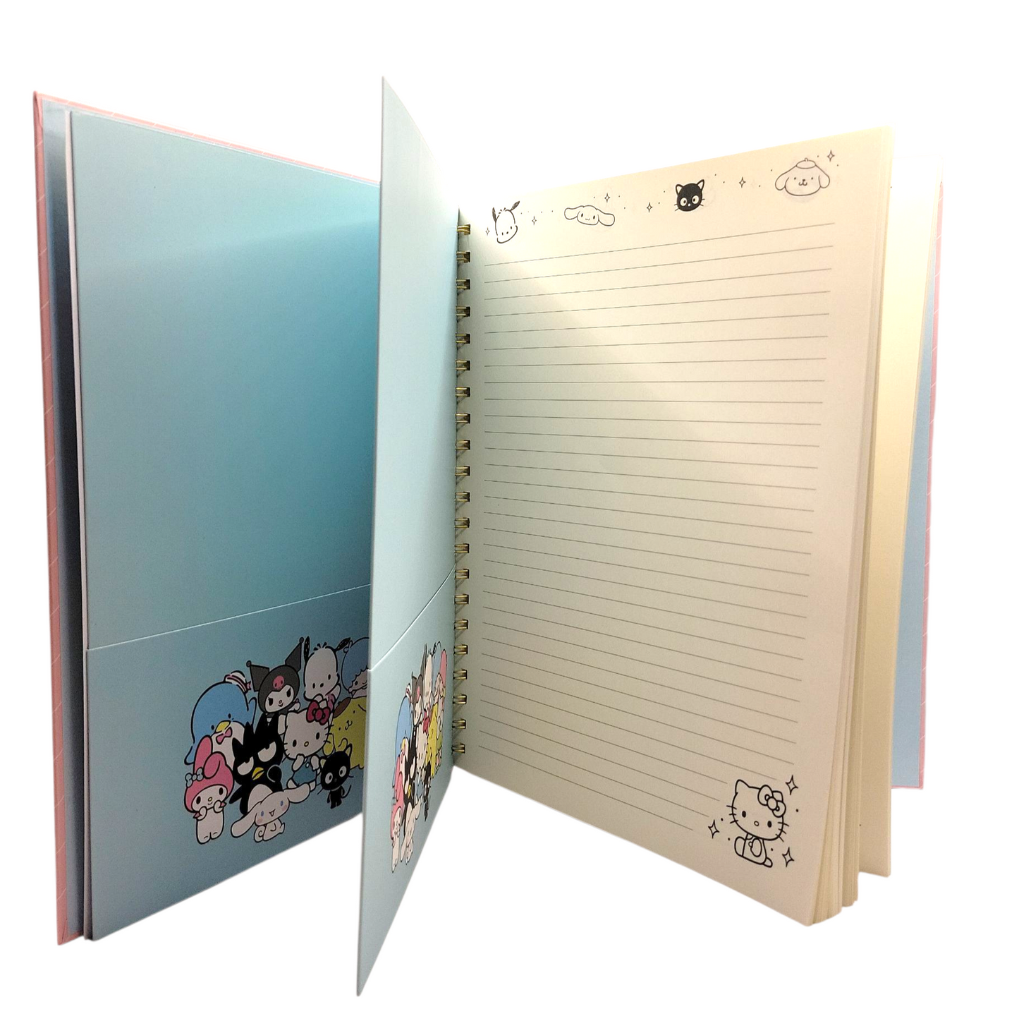 Hello Kitty And Friends Pink Pinstripe Extra Large Spiral Notebook