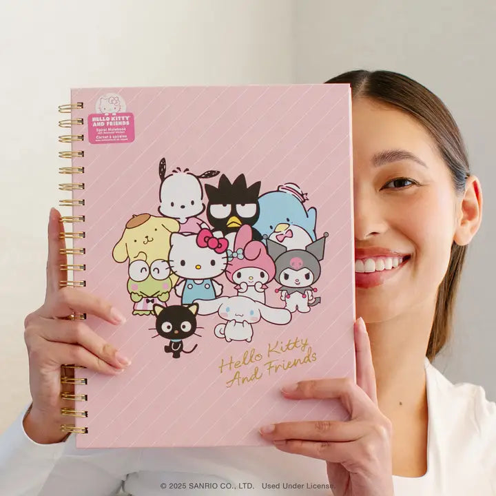 Hello Kitty And Friends Pink Pinstripe Extra Large Spiral Notebook