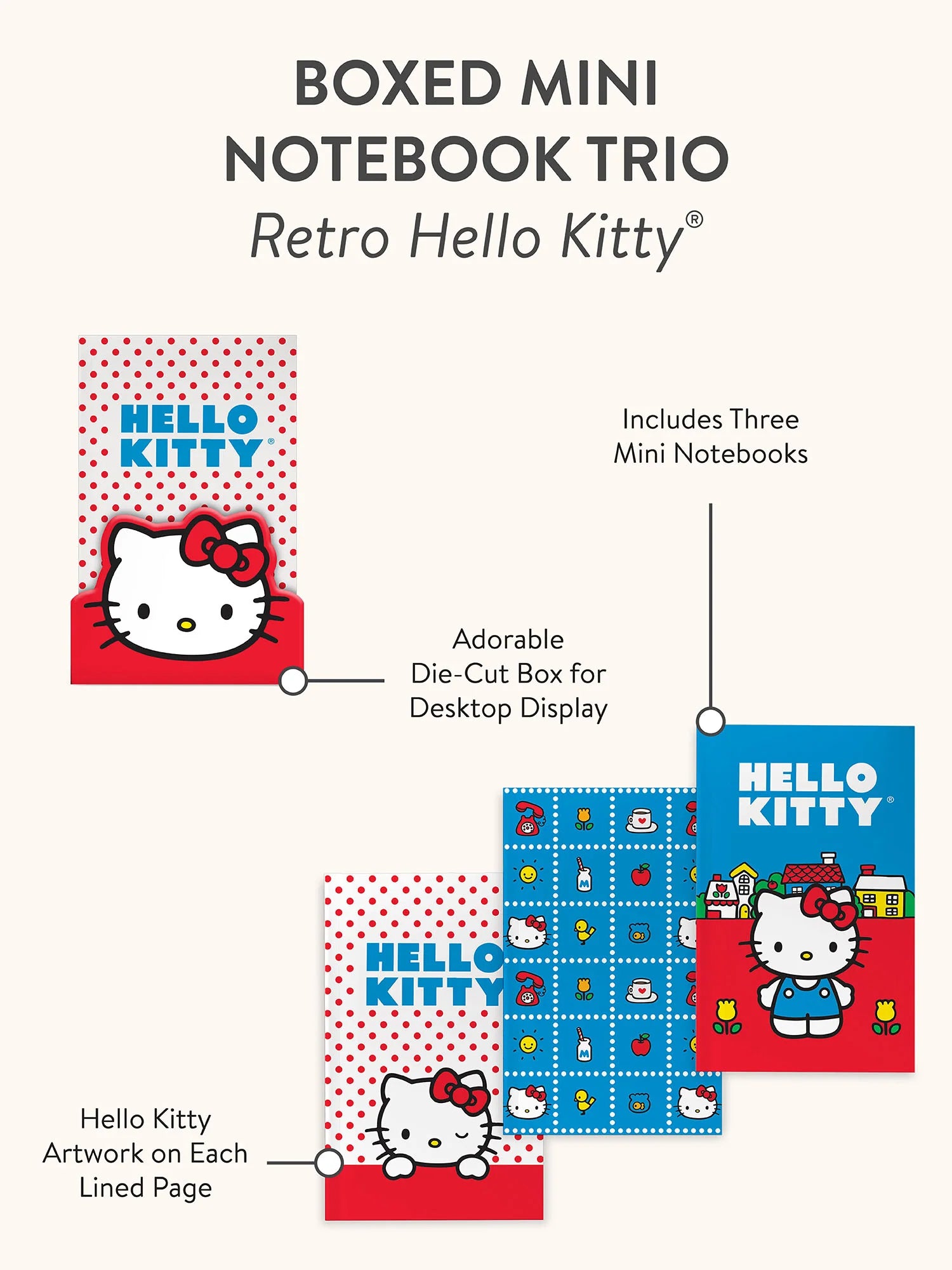 Hello Kitty Boxed Mini Notebook Trio