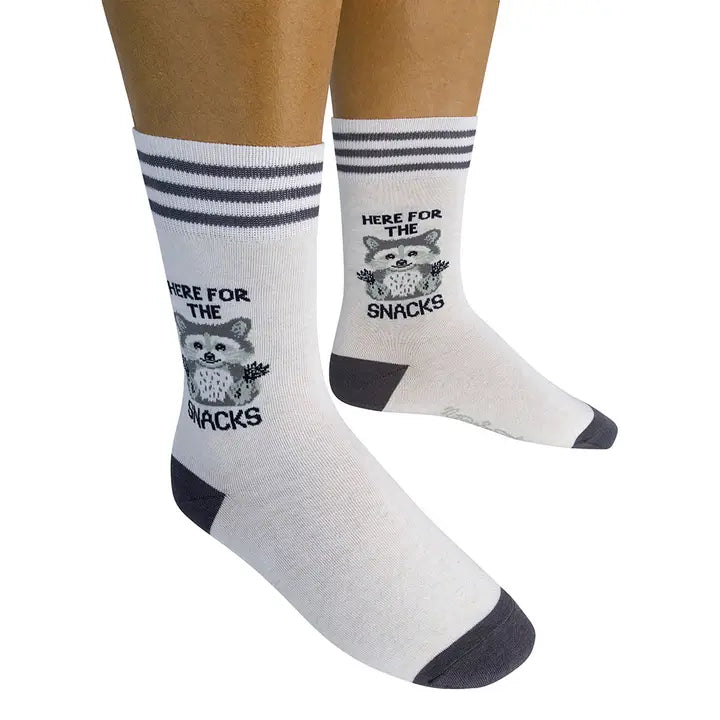 Here For The Snacks Raccoon Socks