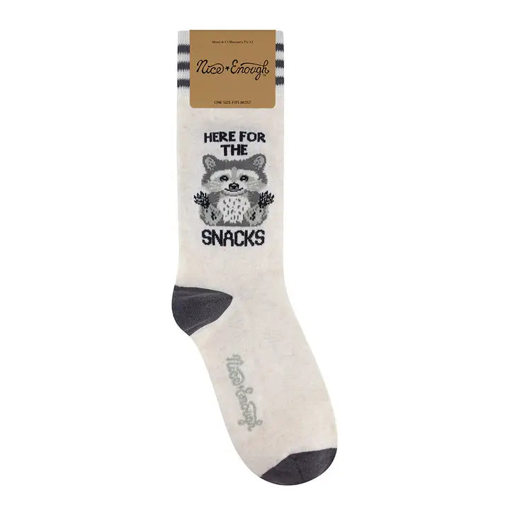 Here For The Snacks Raccoon Socks