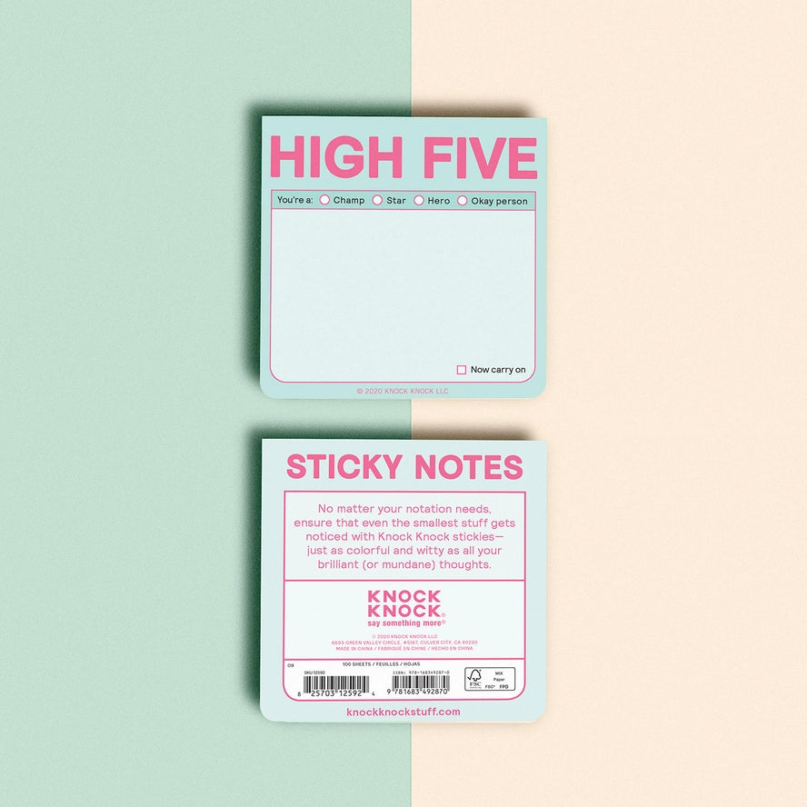 High Five Sticky Notes Pastel