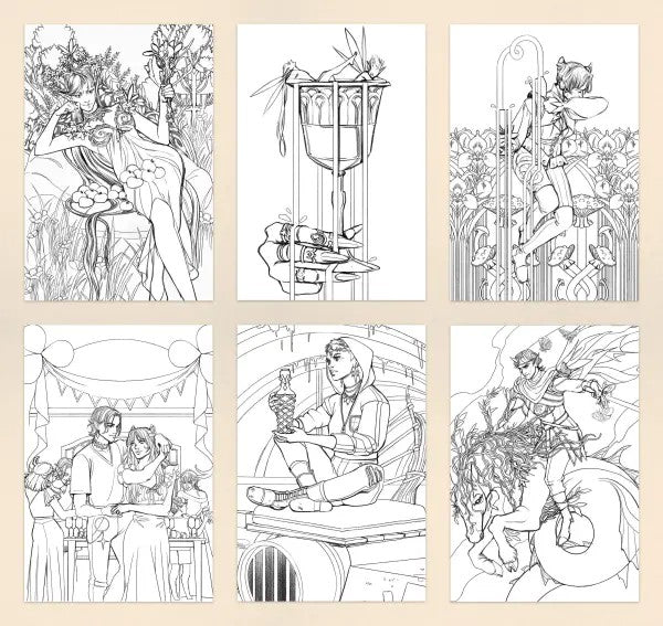 Holly Black's Faerie Coloring Postcards