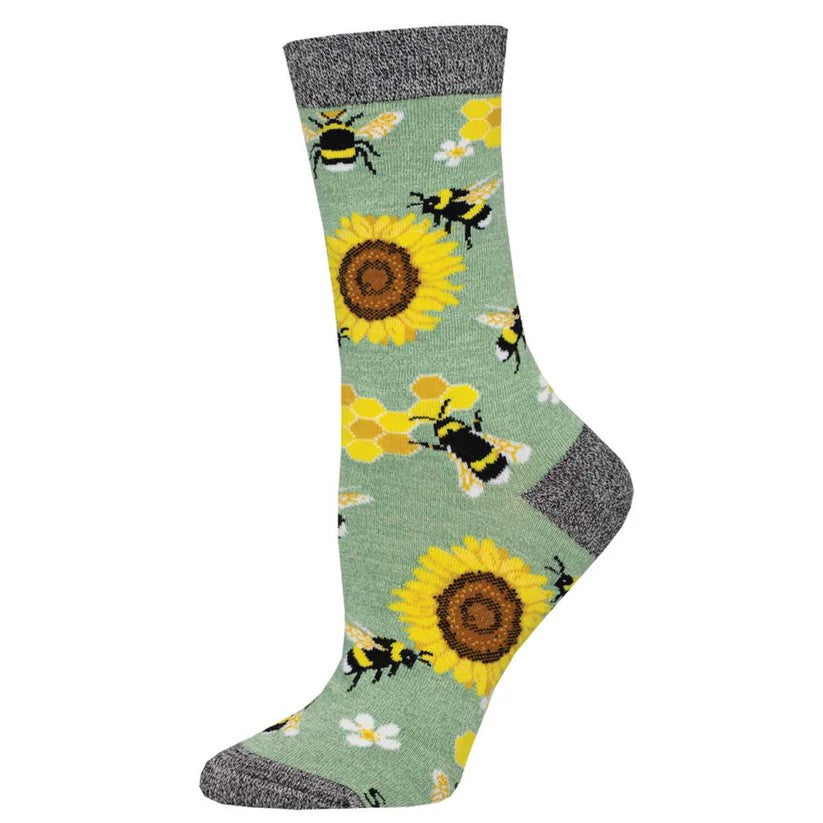Honey In The Bank Women's Bamboo Socks Green Heather
