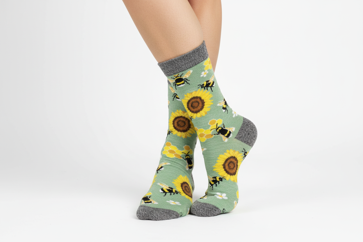 Honey In The Bank Women's Bamboo Socks Green Heather