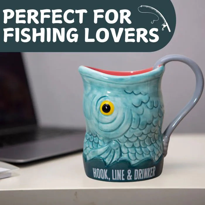 Hook, Line & Drinker Fish Mug 18 oz
