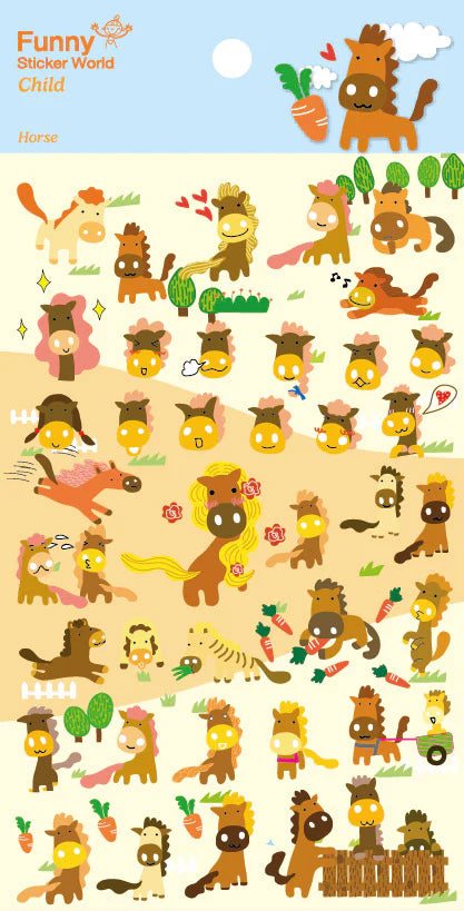 Horse Puffy Stickers Funny Sticker World