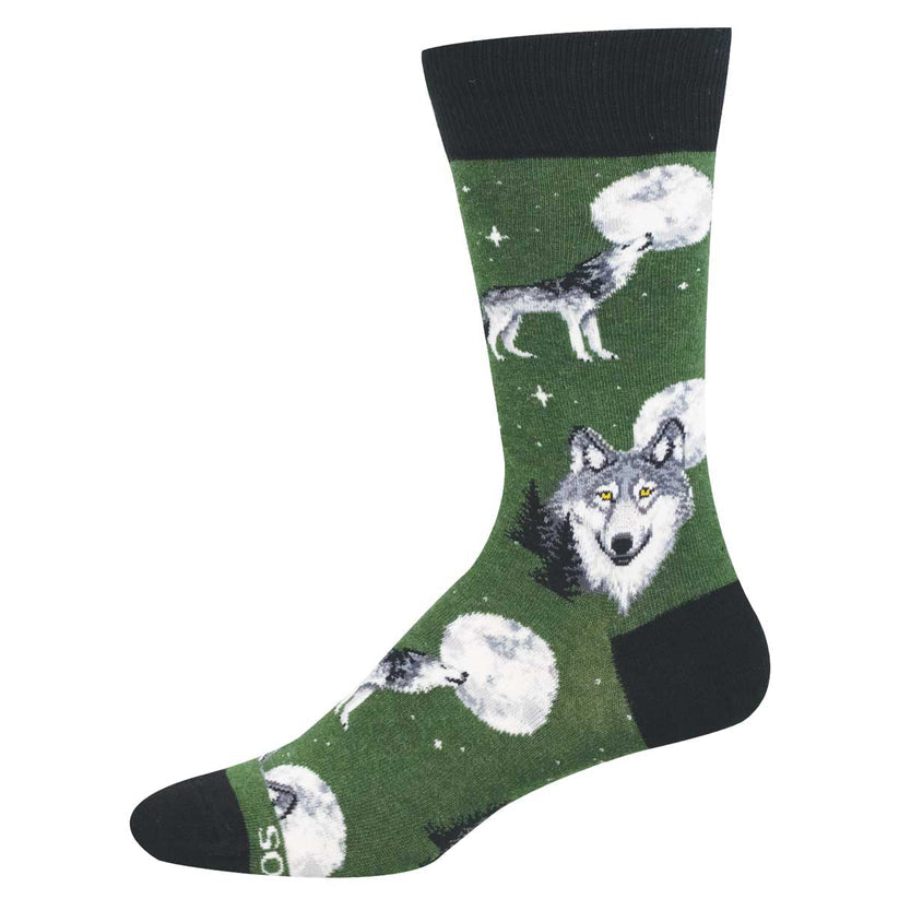 Howl At The Moon Men's Socks Green Heather