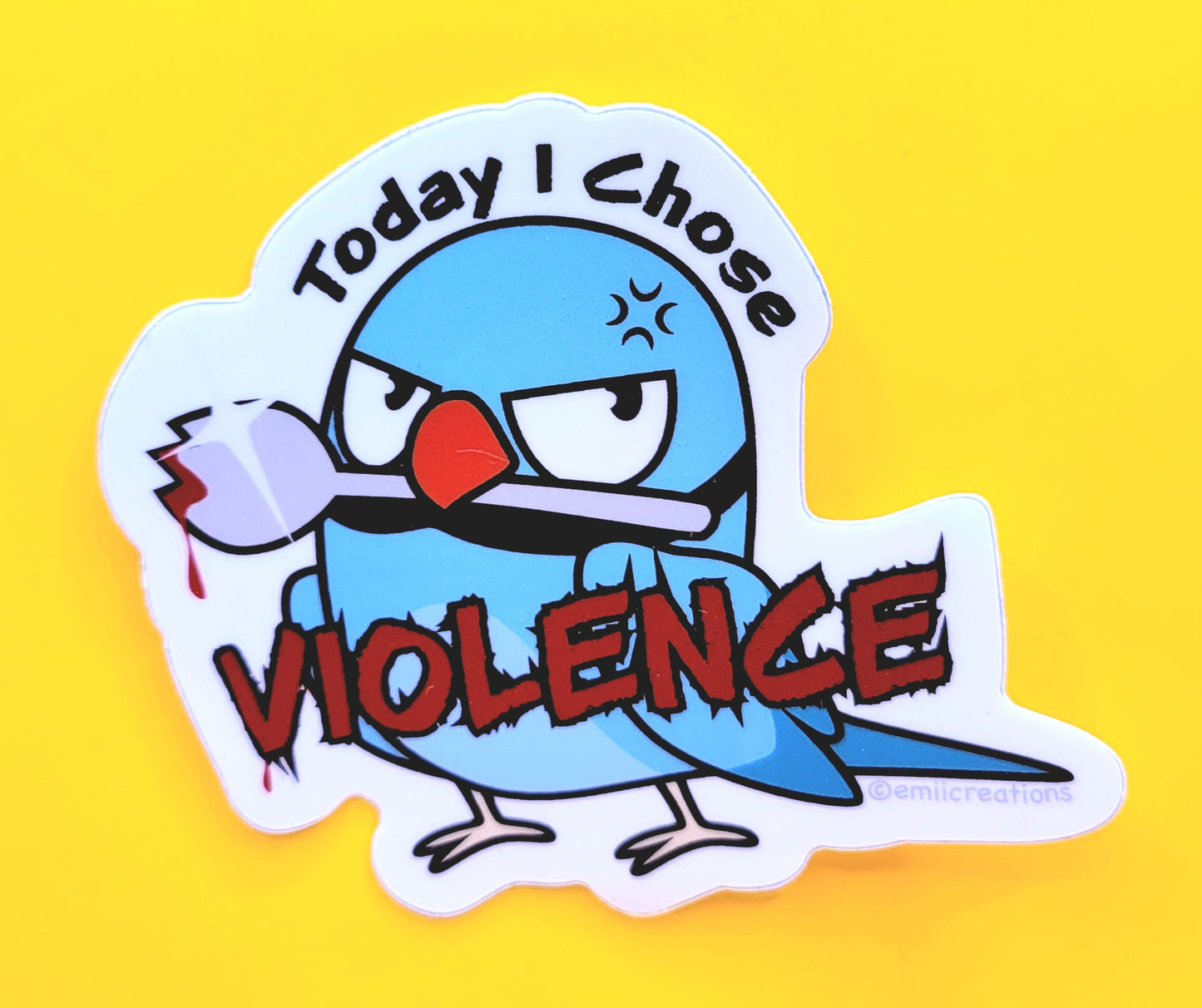 I Chose Violence Bird Sticker