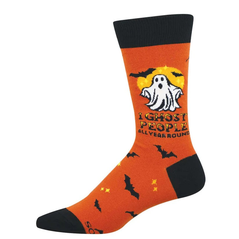 I Ghost People Year Round Men's Crew Socks Orange