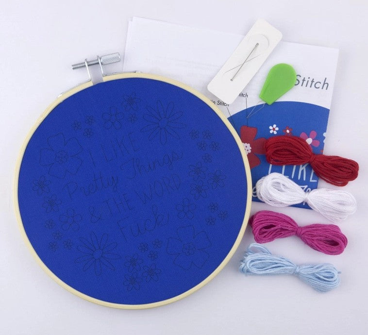 I Like Pretty Things & The Word Fuck 6" Embroidery Kit