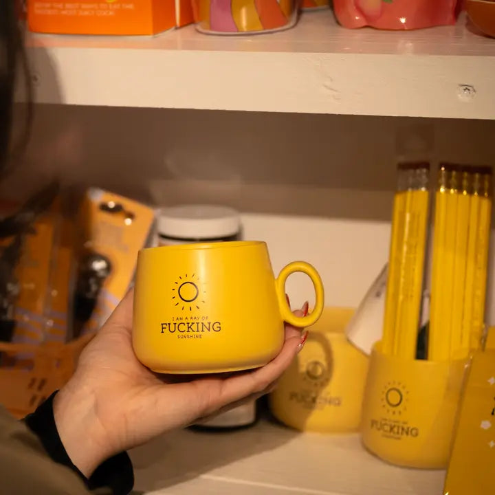 I'm A Ray Of Fucking Sunshine Yellow Cappuccino Mug