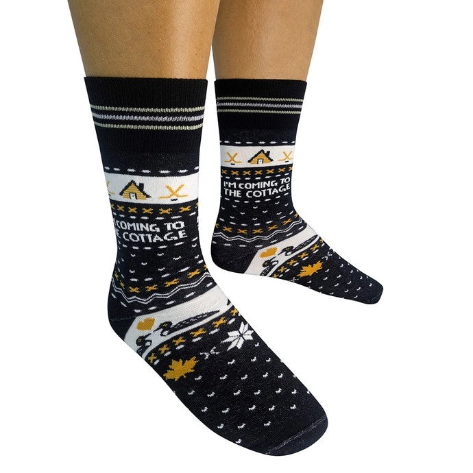 I'm Coming To The Cottage Socks Black