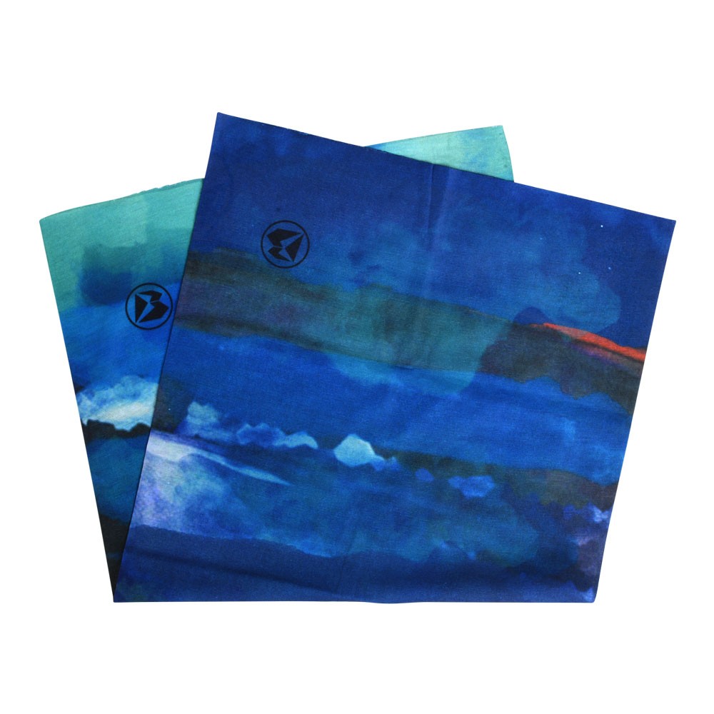 Infinity Blue Watercolor Bandana Full Size