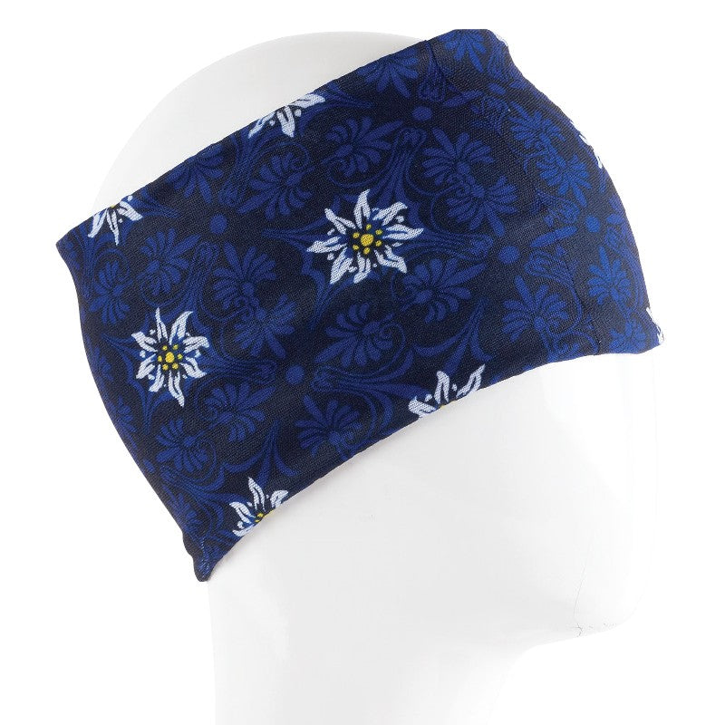 Infinity Dark Blue Flower Circles Bandana Half Size