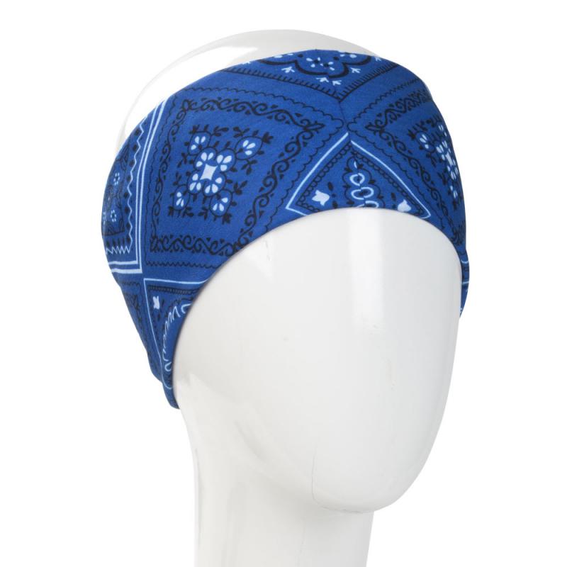 Infinity Blue Paisley Bandana Half Size