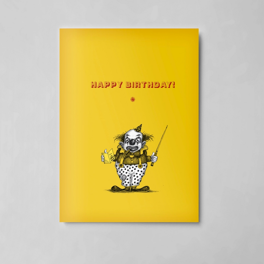 Card Happy Birthday Instructions Clown