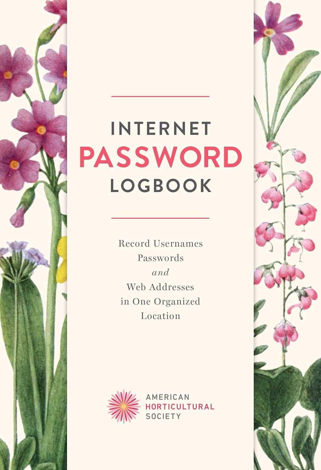 Internet Password Logbook American Horticultural Society