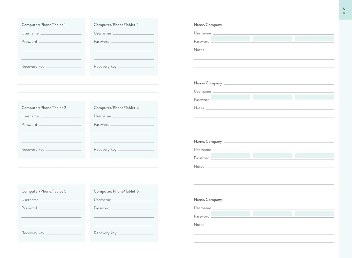 Internet Password Logbook American Horticultural Society