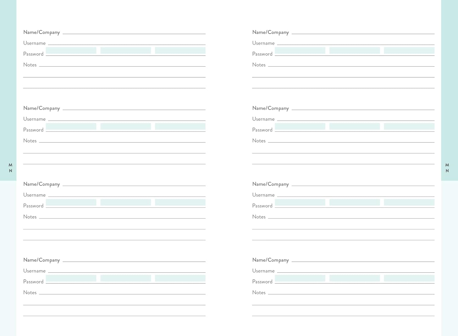 Internet Password Logbook American Horticultural Society