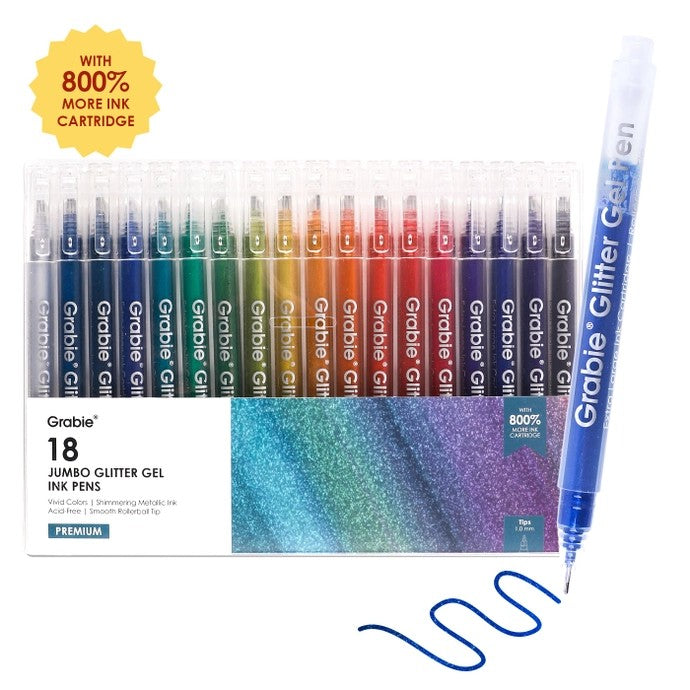 Iridescent Glitter Gel Ink Pens Set Of 18