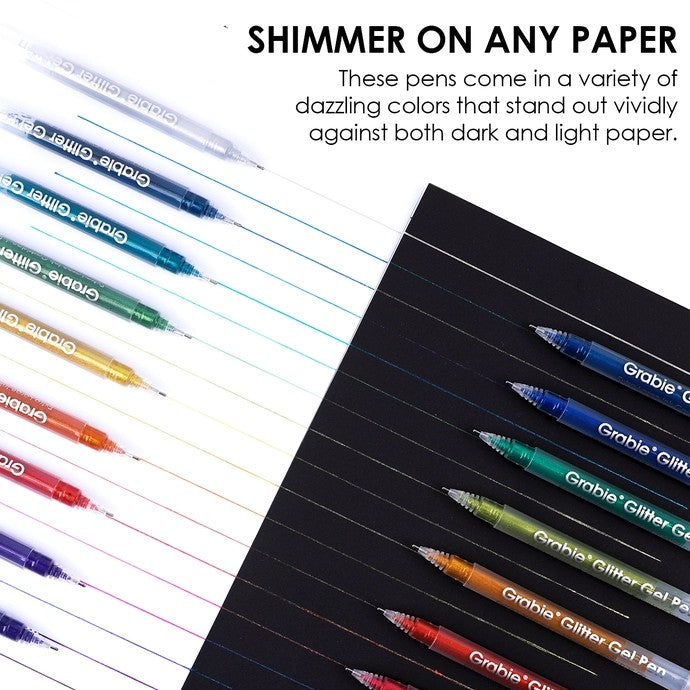 Iridescent Glitter Gel Ink Pens Set Of 18