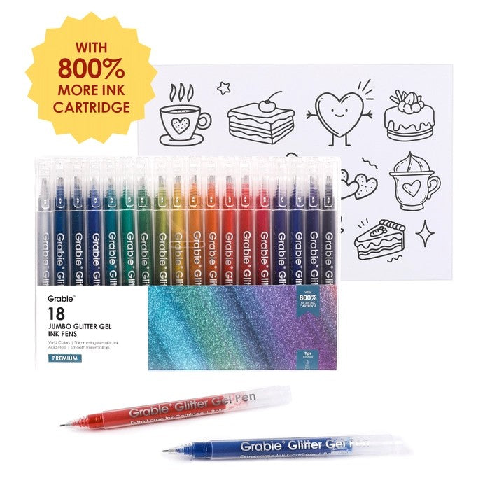 Iridescent Glitter Gel Ink Pens Set Of 18
