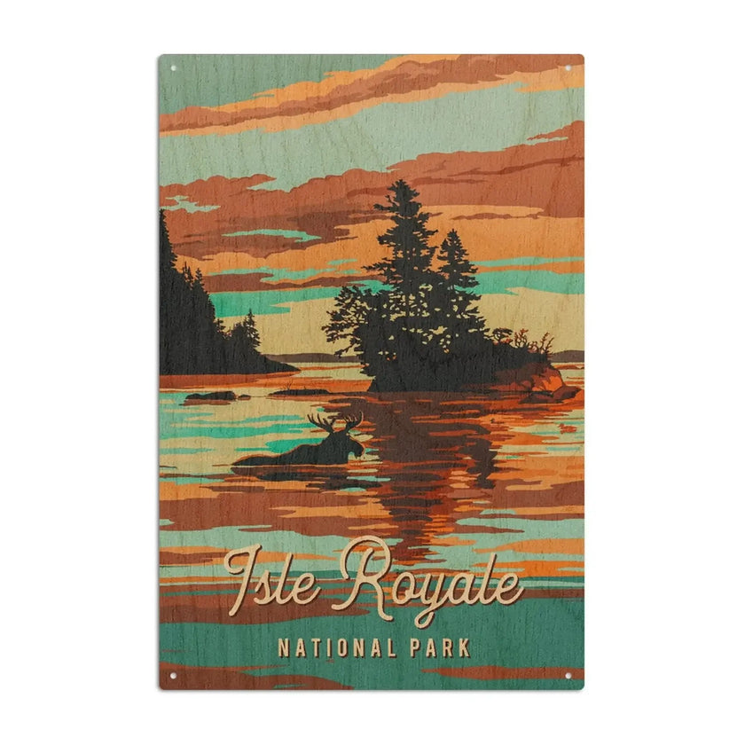 Isle Royale National Park Wooden Postcard
