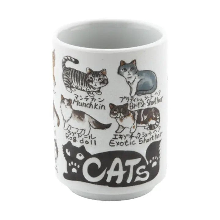 Japanese Cat Breeds Yunomi Style Tea Cup 9 oz