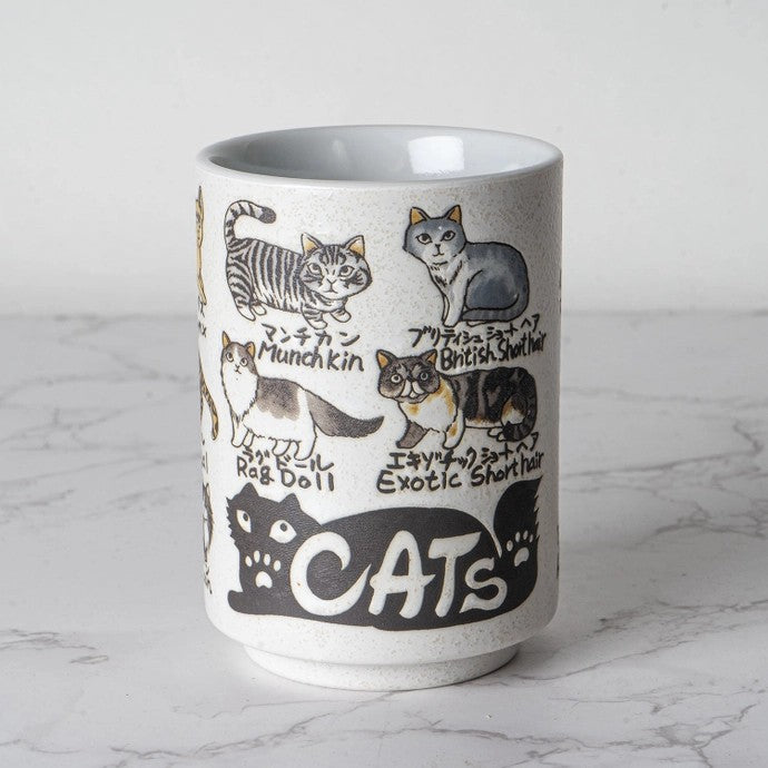Japanese Cat Breeds Yunomi Style Tea Cup 9 oz