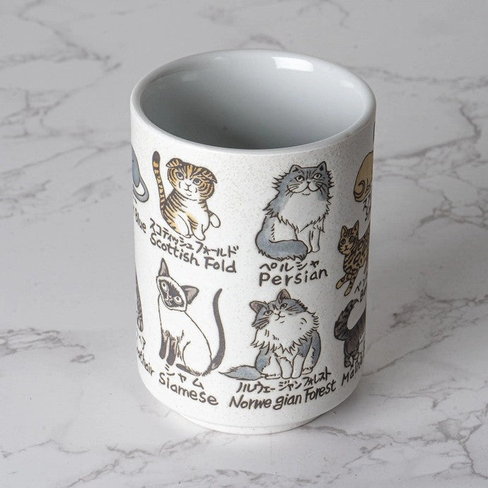 Japanese Cat Breeds Yunomi Style Tea Cup 9 oz