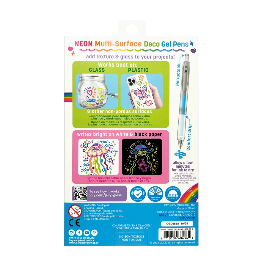 Jelly Gloss 6 Neon Deco Gel Pens