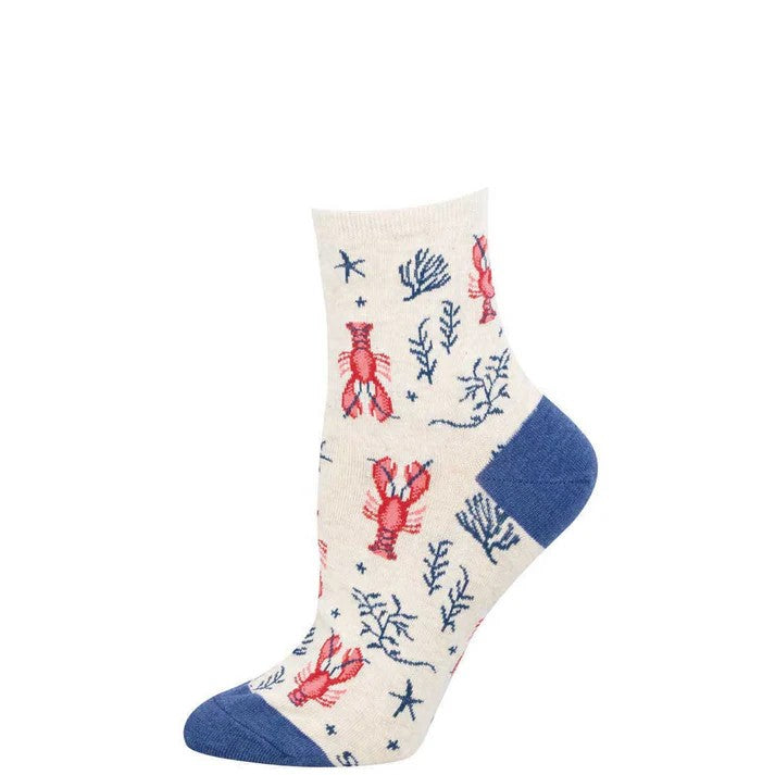 Jewels Of The Atlantic Women's Mini Crew Socks Ivory Heather