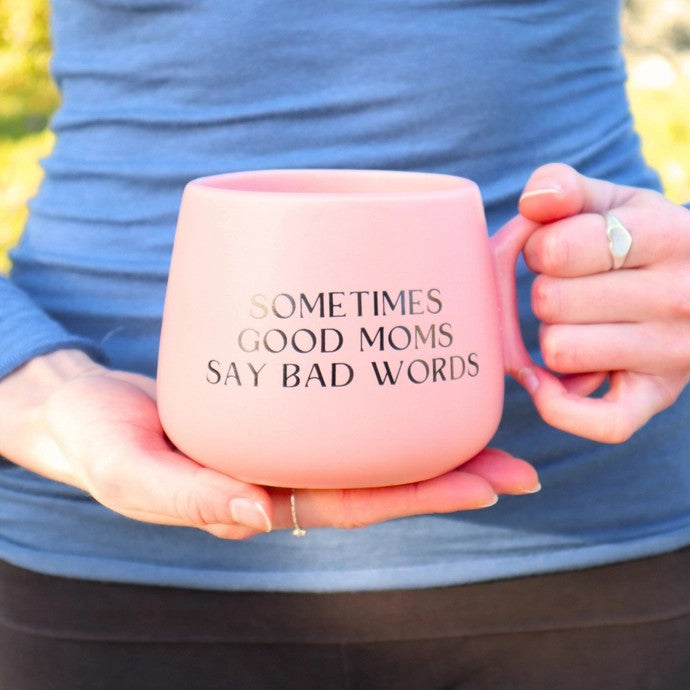Sometimes Good Moms Say Bad Words Pink Jumbo Cappuccino Mug