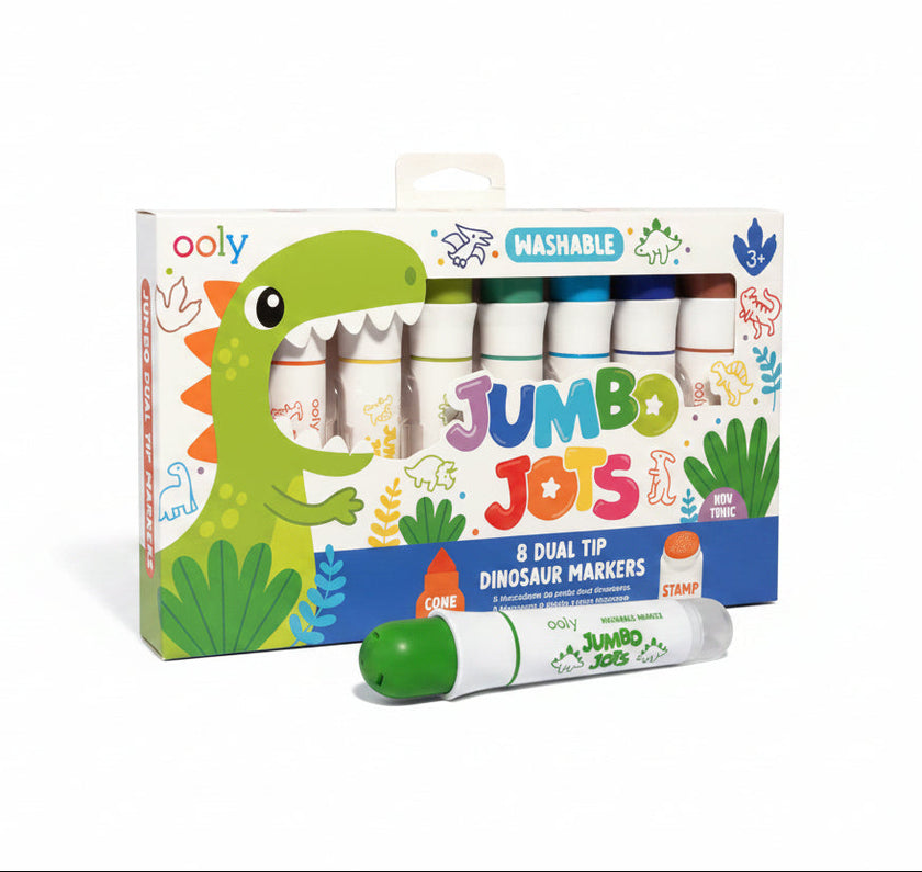 Jumbo Jots Dual Tip Markers Dinosaur Set Of 8