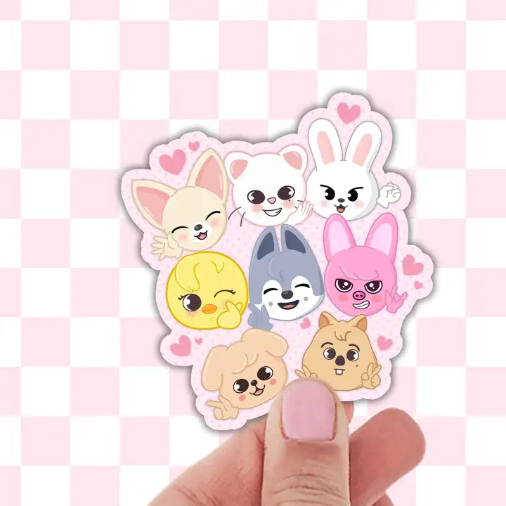 K-Pop Stray Kids SKZOO Group Die Cut Sticker