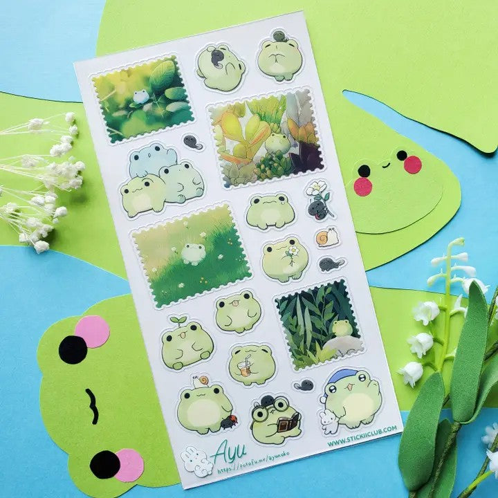 Kawaii Frog Life Sticker Sheet