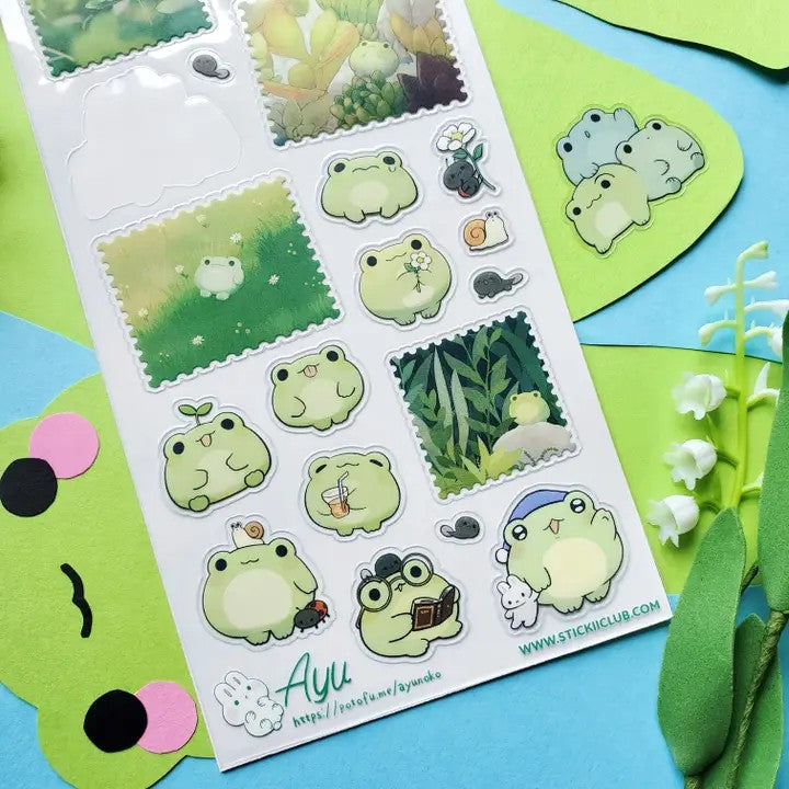 Kawaii Frog Life Sticker Sheet