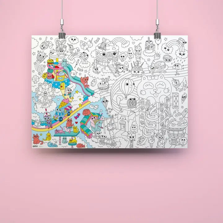 Kawaii Giant Coloring Poster