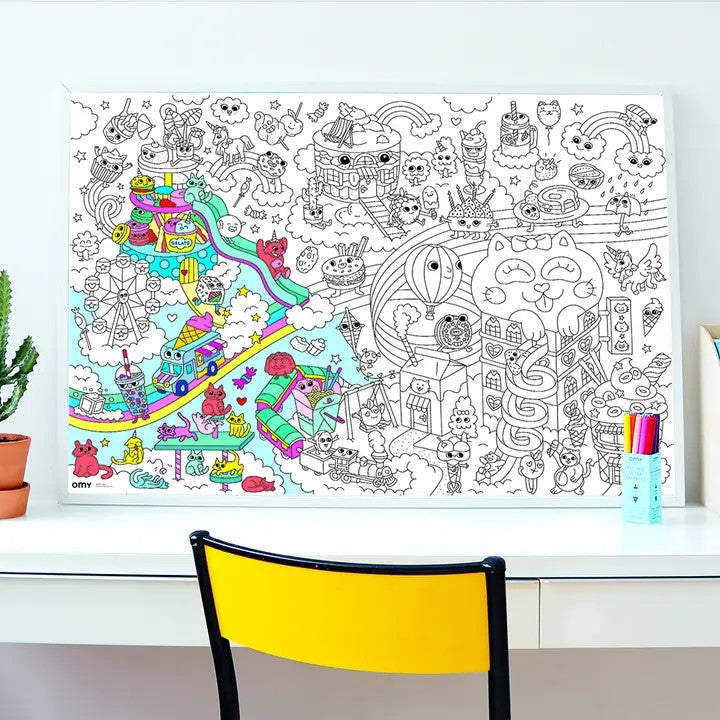 Kawaii Giant Coloring Poster