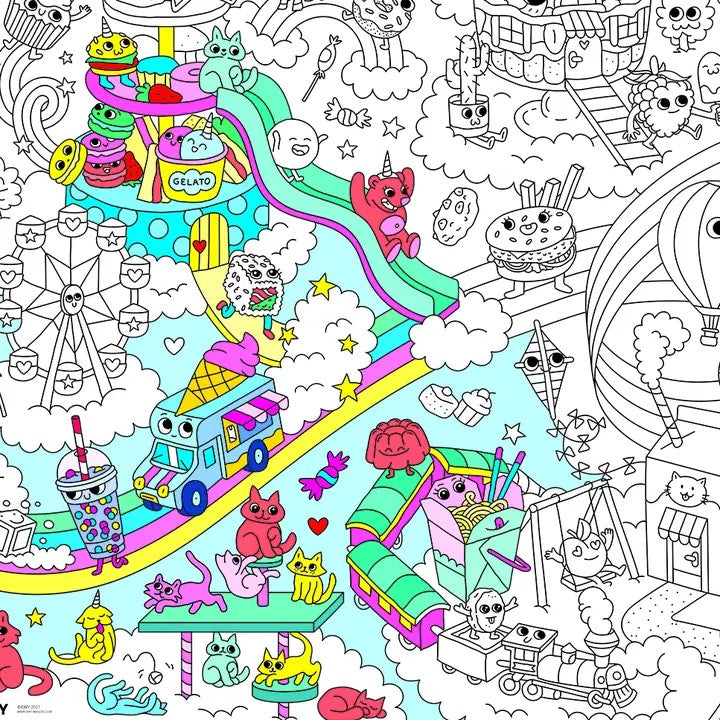 Kawaii Giant Coloring Poster