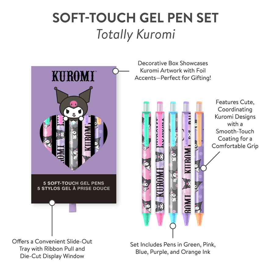 Kuromi Soft Touch Gel Pen Set Of 5