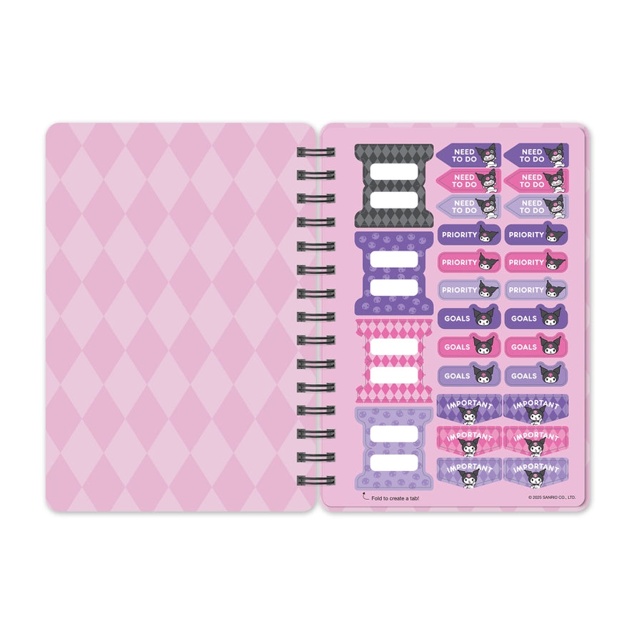 Kuromi Spiral Notebook With Sticker Sheet
