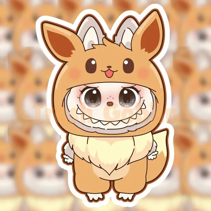 Labubu Eevee Die Cut Sticker