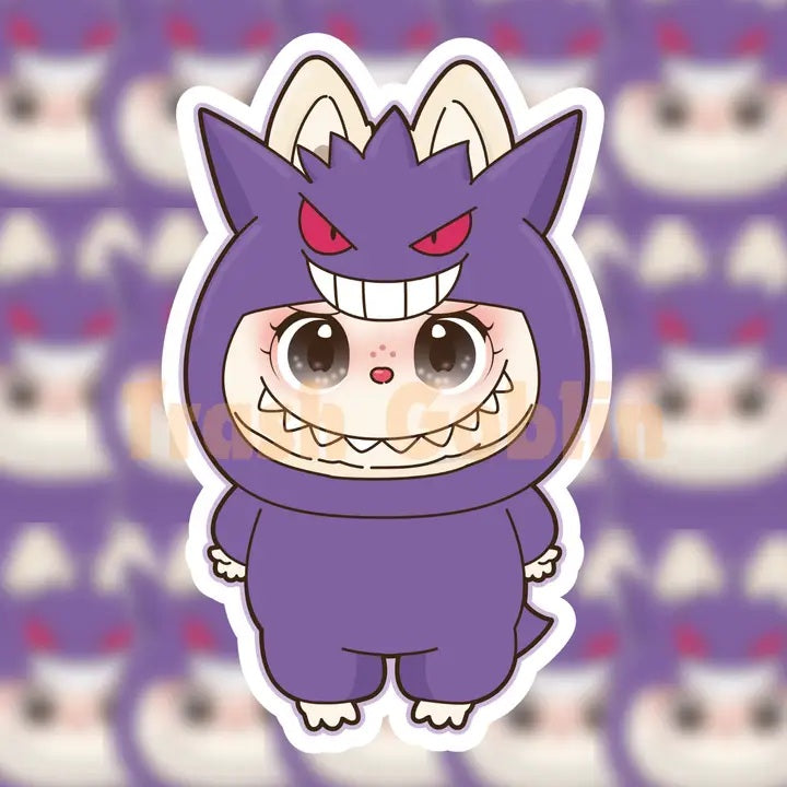 Labubu Gengar Die Cut Sticker