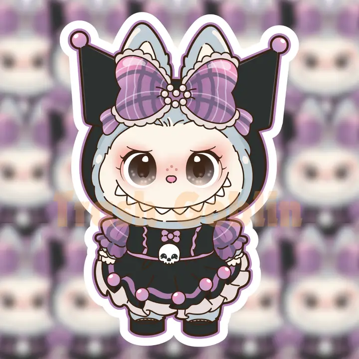 Labubu Kuromi Die Cut Sticker
