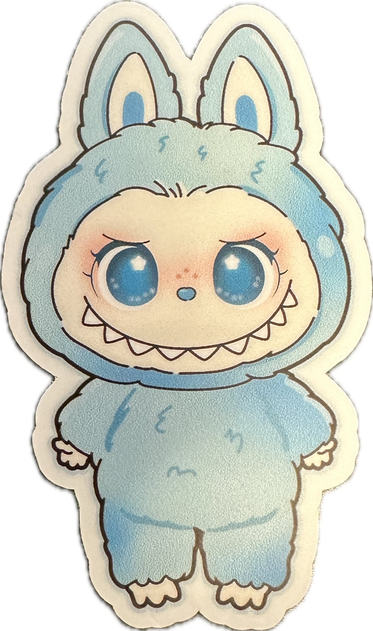 Labubu Pastel Blue Die Cut Sticker