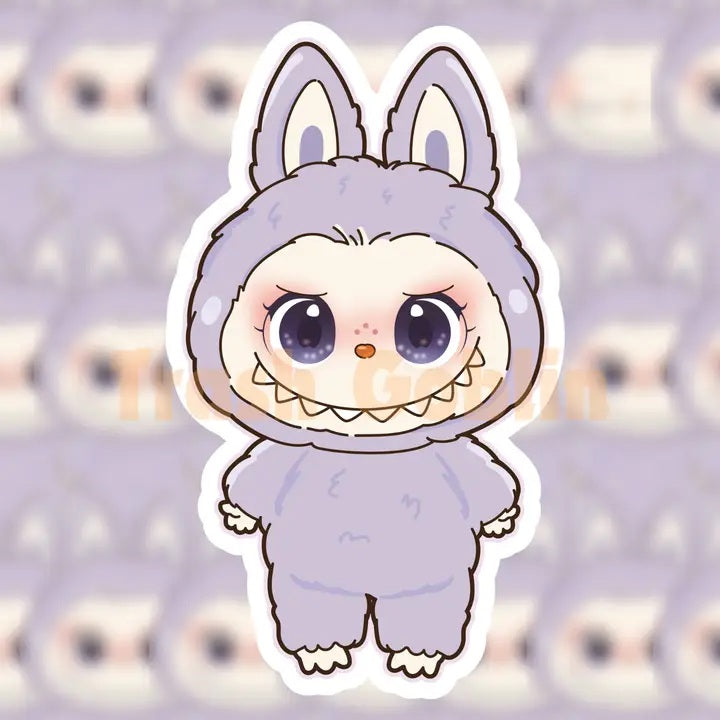Labubu Pastel Purple Die Cut Sticker